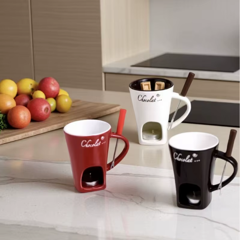 Mug en céramique européen pour faire fondre le chocolat et le fromage