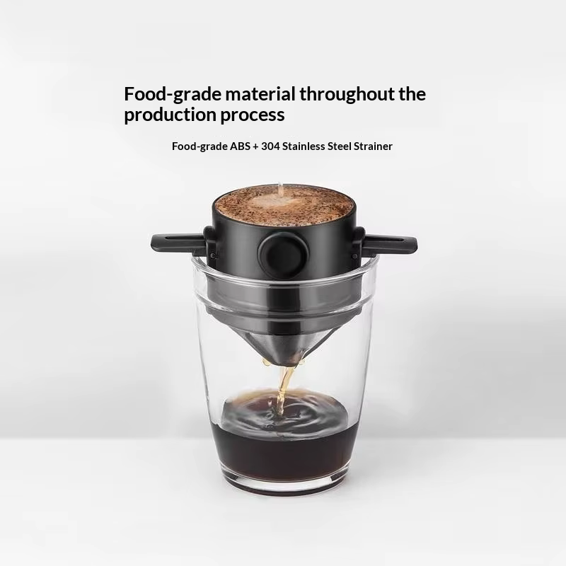 Filtre à café portable pliable réutilisable avec maille double couche pour infusion par dégoulinement sans papier