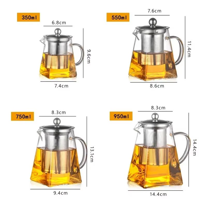 Kit complet de théière en verre (1 pièce) : durable et idéal pour la préparation du thé