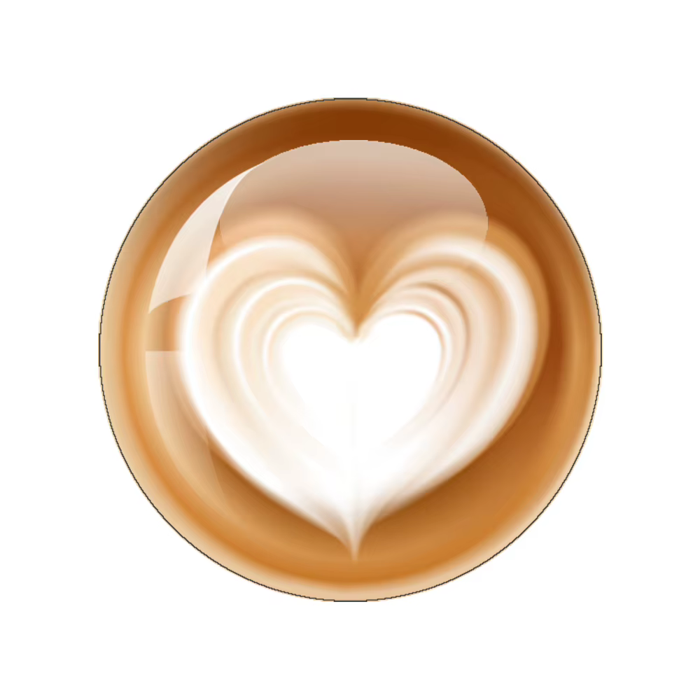 Café Latte sculpture coeur d'amour 12 pièces un ensemble 10mm/18mm/20mm/25mm/40mm rond Photo verre Cabochon démo dos plat faisant trouver