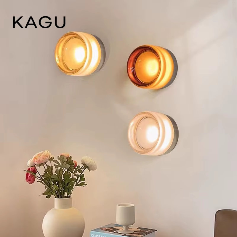 Applique murale circulaire moderne LED applique murale en verre applique salon couloir chambre salle de bain décoration de la maison éclairage intérieur