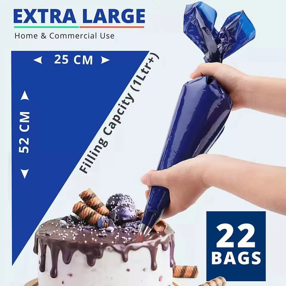 Sacs à pâtisserie jetables de 21 pouces, sac à glaçage épais, accessoires et outils de cuisson, outil de cuisson de gâteaux, pâtisserie professionnelle