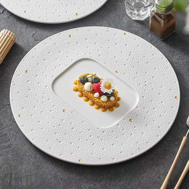Assiette ronde créative en céramique de Style nordique