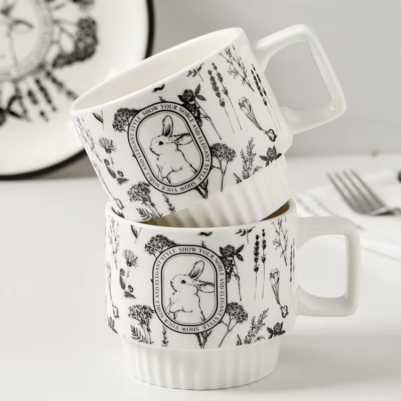 Tasses à café en céramique Animal Rabbit