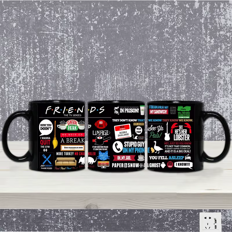 Tasses à café noires Old Friends