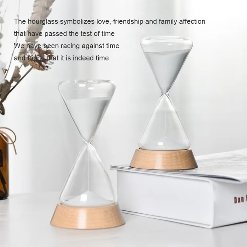 Sablier nordique en verre avec Base en bois