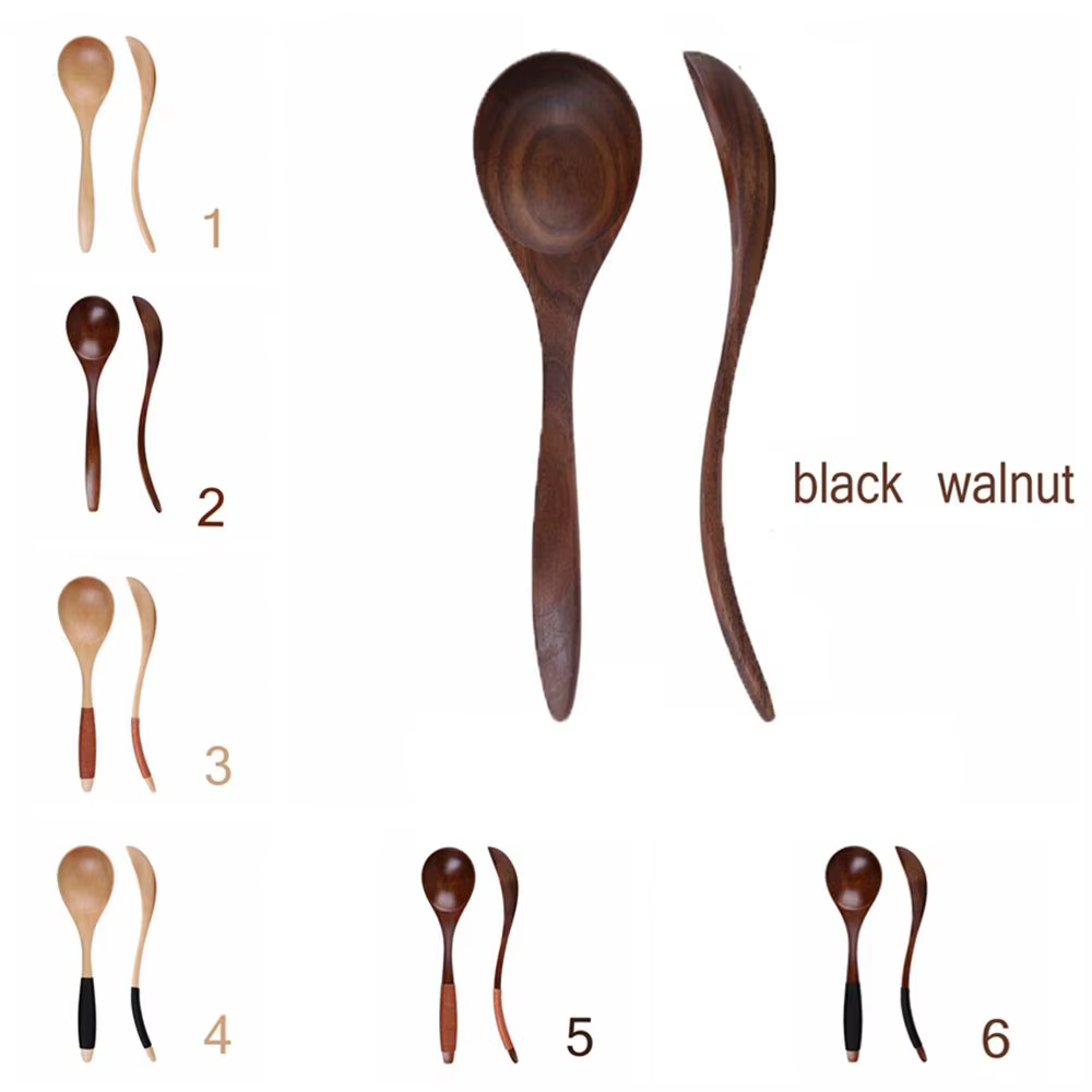 Cuillère en bois pour café et dessert, ustensile de cuisine, Cuillère à soupe