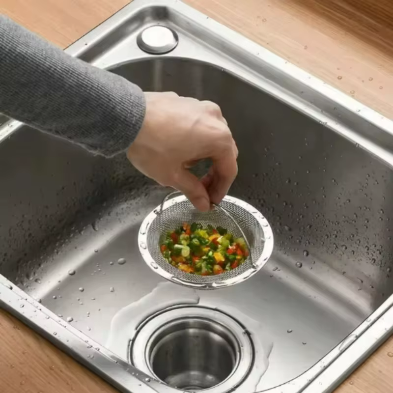 1 filtre d'évier de cuisine en acier inoxydable