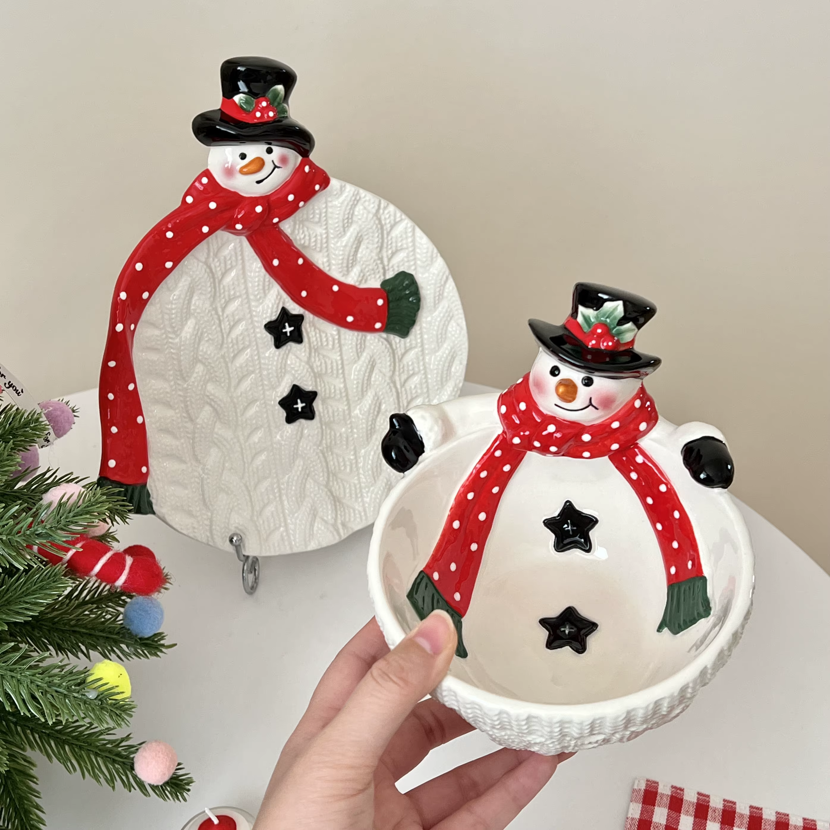 Assiette bonhomme de neige de noël