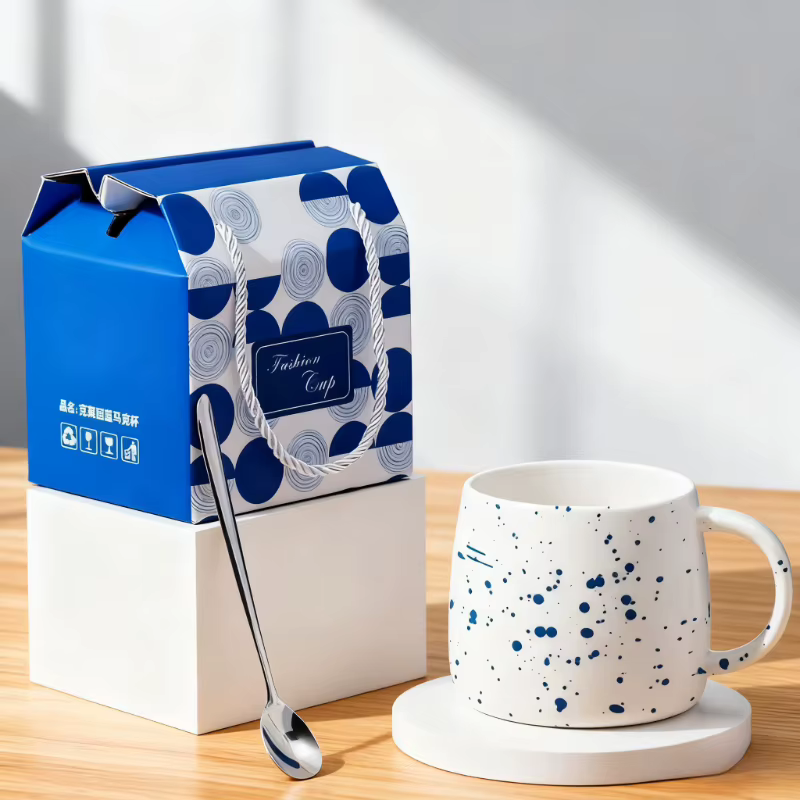 Tasse en céramique bleue à encre de 500ml