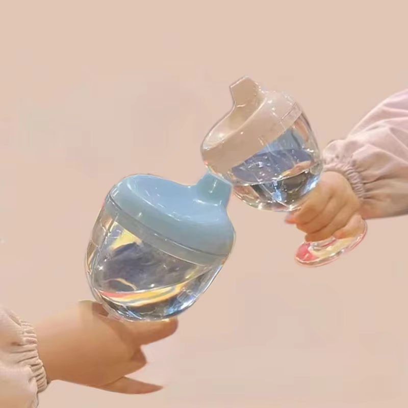 Bébé apprentissage biberon nouveauté verre à vin en forme de Sippy tasse avec couvercle enfants Toldder