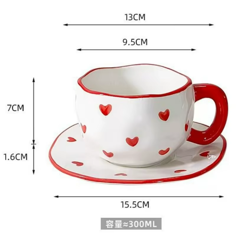 Style coréen mignon arc café tasse en céramique assiette ensemble créatif Vintage peint à la main ménage bureau lait petit déjeuner tasses d'eau nouveau