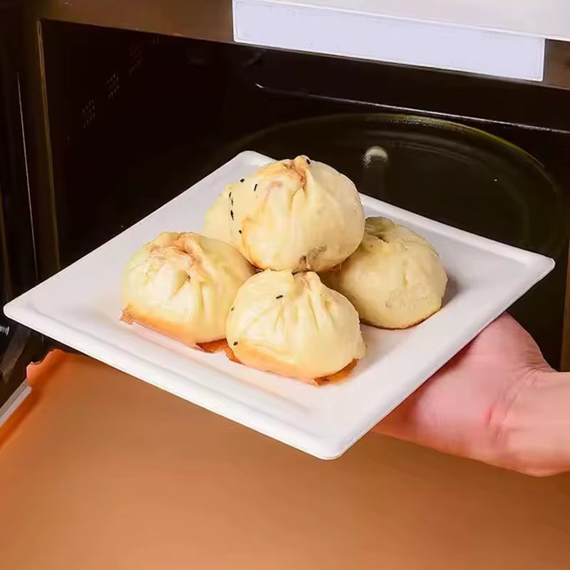 Assiettes carrées en papier de poulet