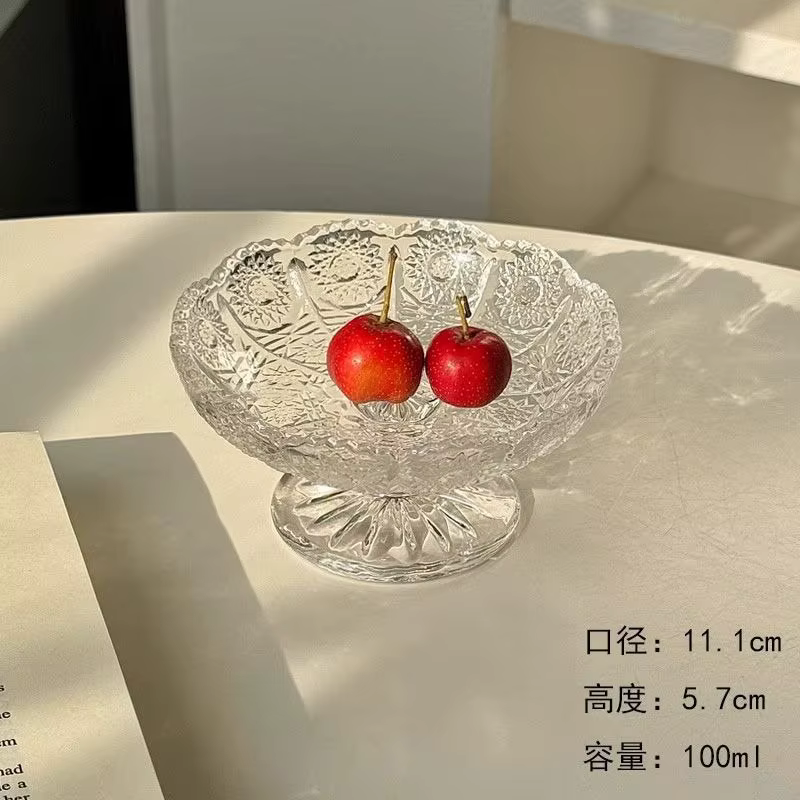 Plateau à fruits en verre en Relief