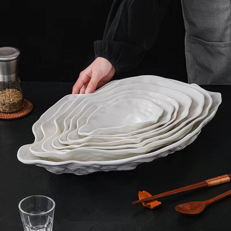 Assiette Sashimi en céramique créative en forme d'huître
