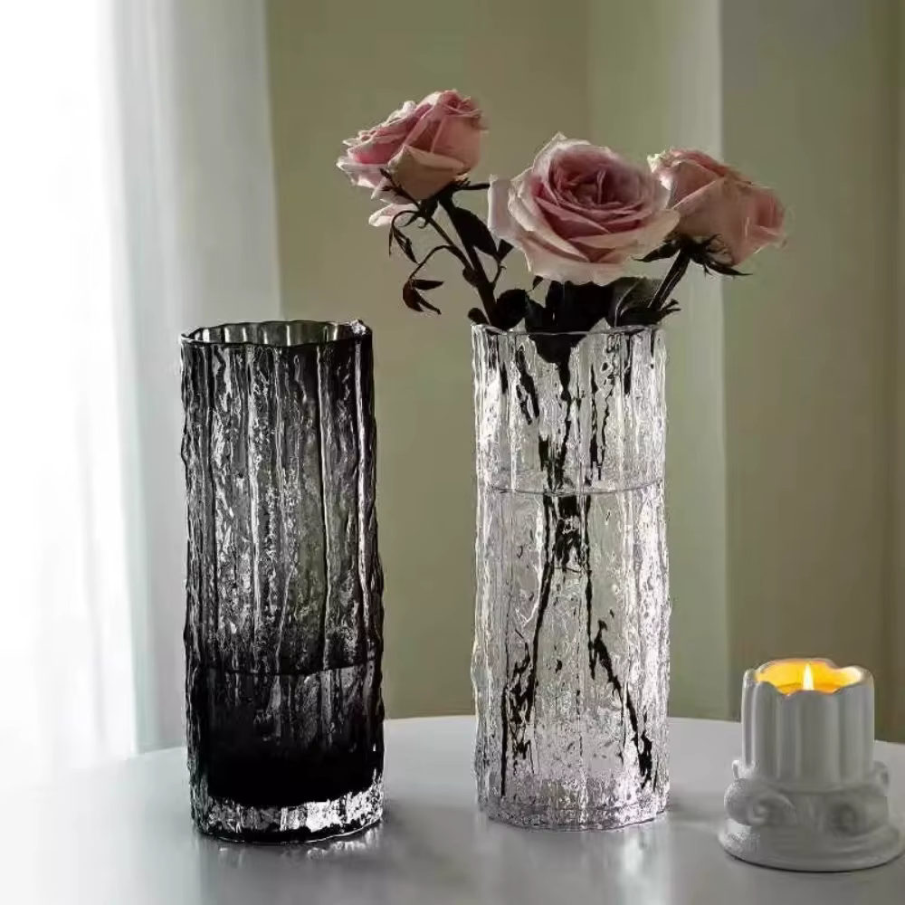 Vase de Glacier européen en verre Transparent