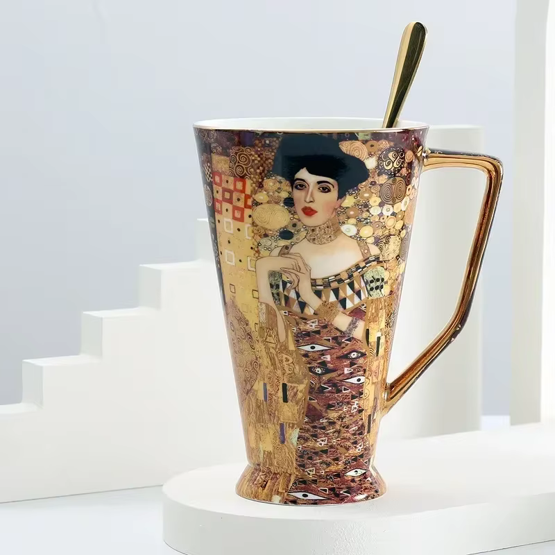 Tasse à café en porcelaine gustav klimt