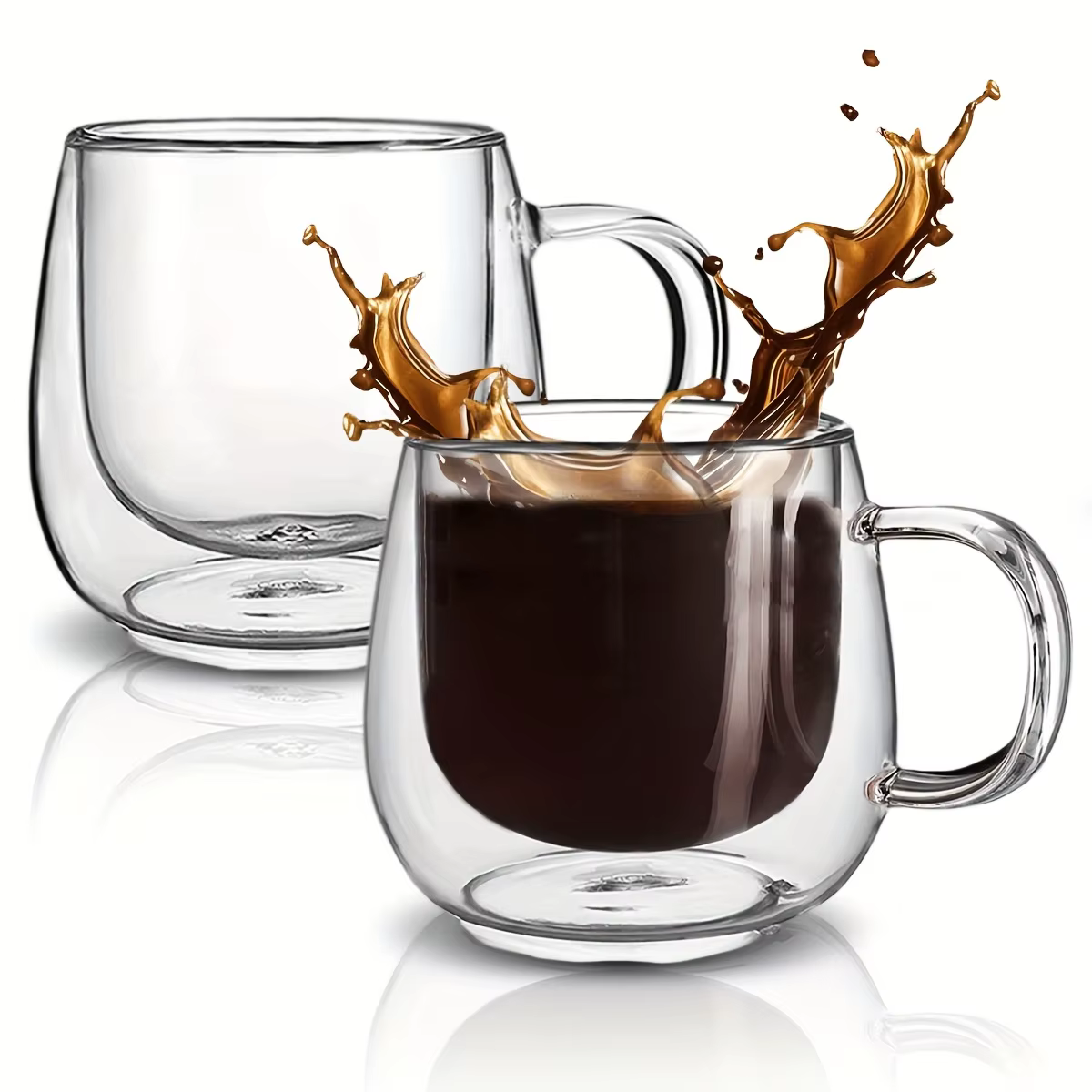 Paquet de 2 tasses à café en verre-ensemble