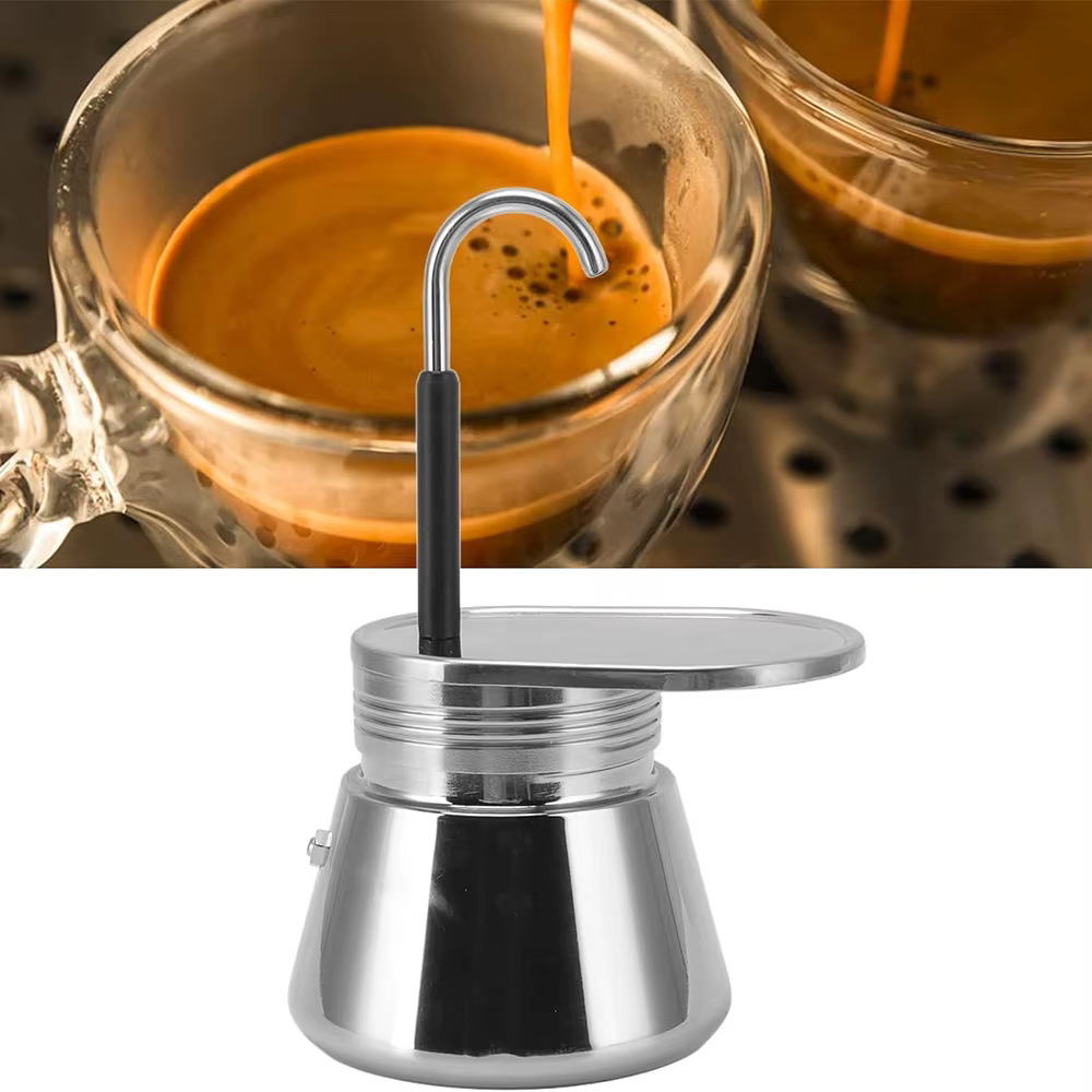 Cafetière Moka à tube unique 200 ml en acier inoxydable