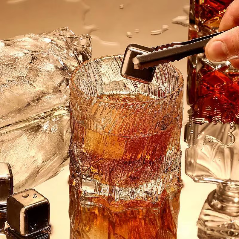 Glacier verre à whisky à l'ancienne Surface de glace mate