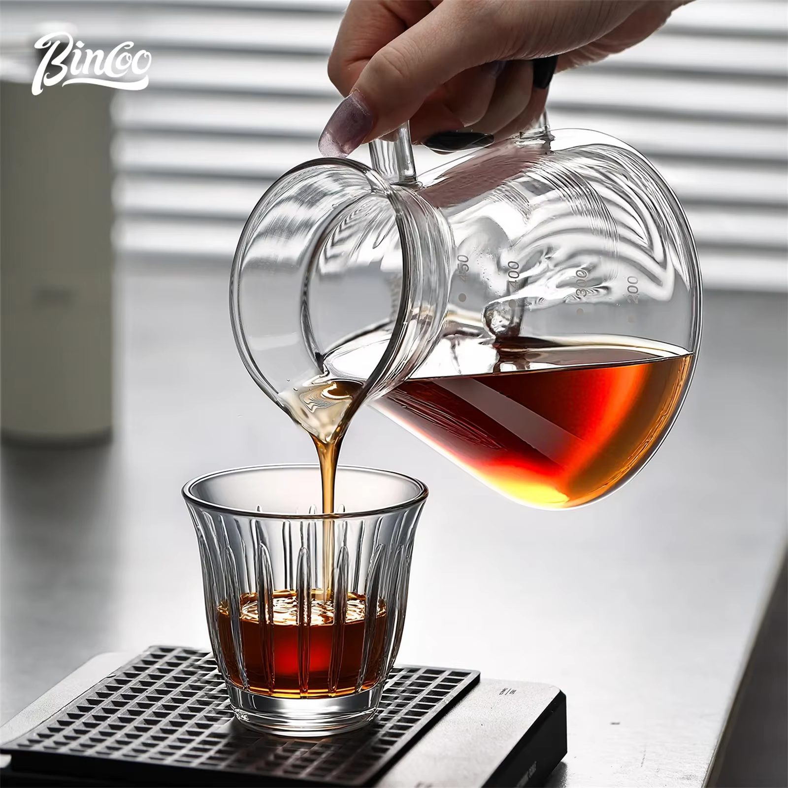BINCOO 450ml verser sur café goutteur verre partage Pot entonnoir goutte
