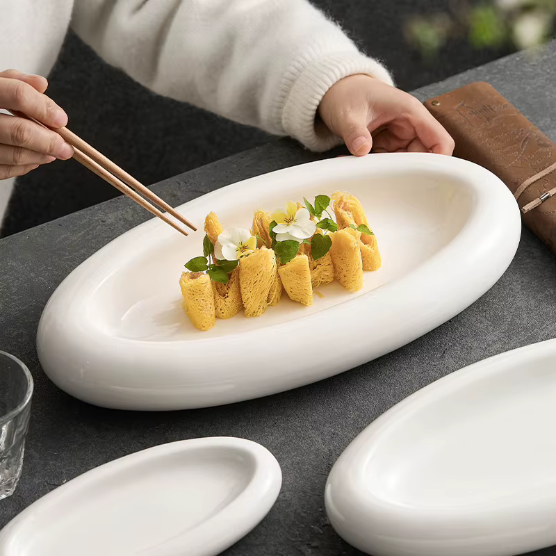 Assiette occidentale en céramique à double couche isolante