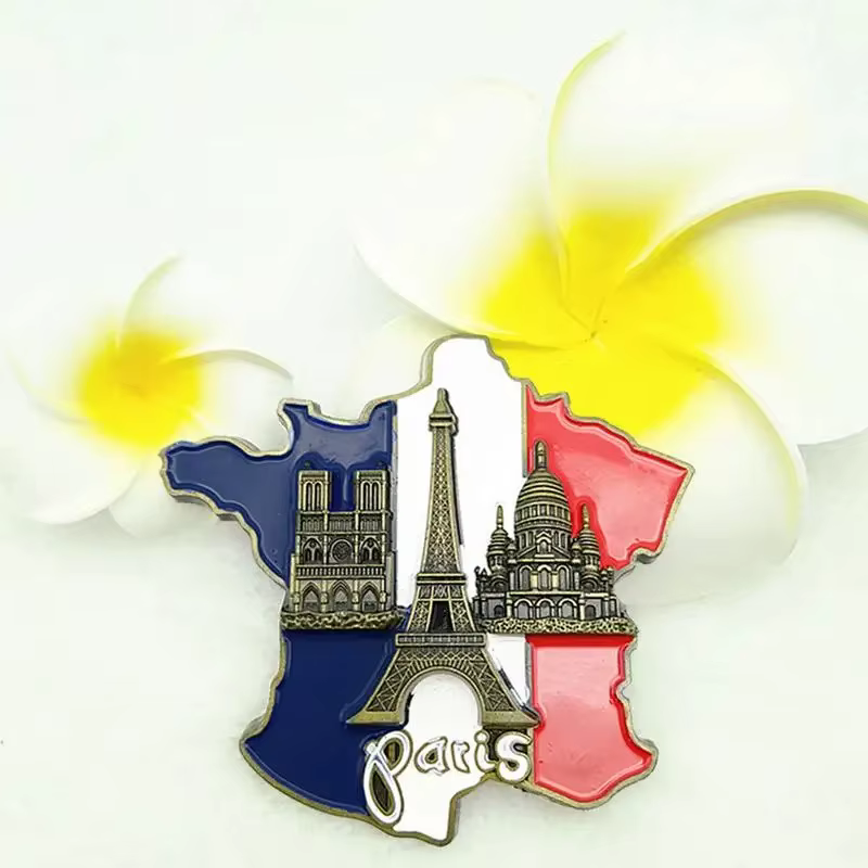 Autocollant de réfrigérateur Carte de France, Souvenir Touristique Européen, Aimants 3D en Résine pour Réfrigérateur, Souvenirs de Paris, Décorations pour la Maison