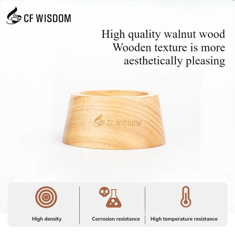 CF WISDOM Base de doseur de café en bois de chêne sapelli Station