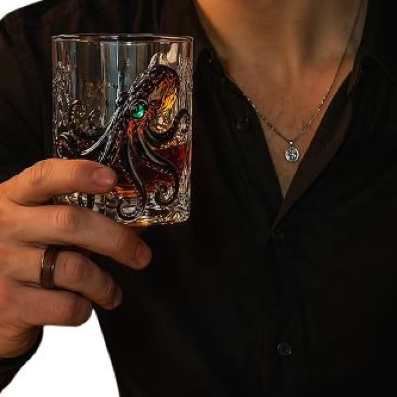 Verres décoratifs Deep Sea – Cadeau pour Homme, Papa, Frère – Tasses à Cocktail et Verres à Eau pour Scotch, Bourbon, Cocktails et Boissons
