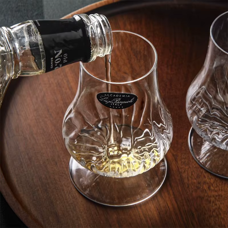 Italie marque Bormioli cristal whisky Copita nez verre flamme motif Cognac Brandy renifleur malt