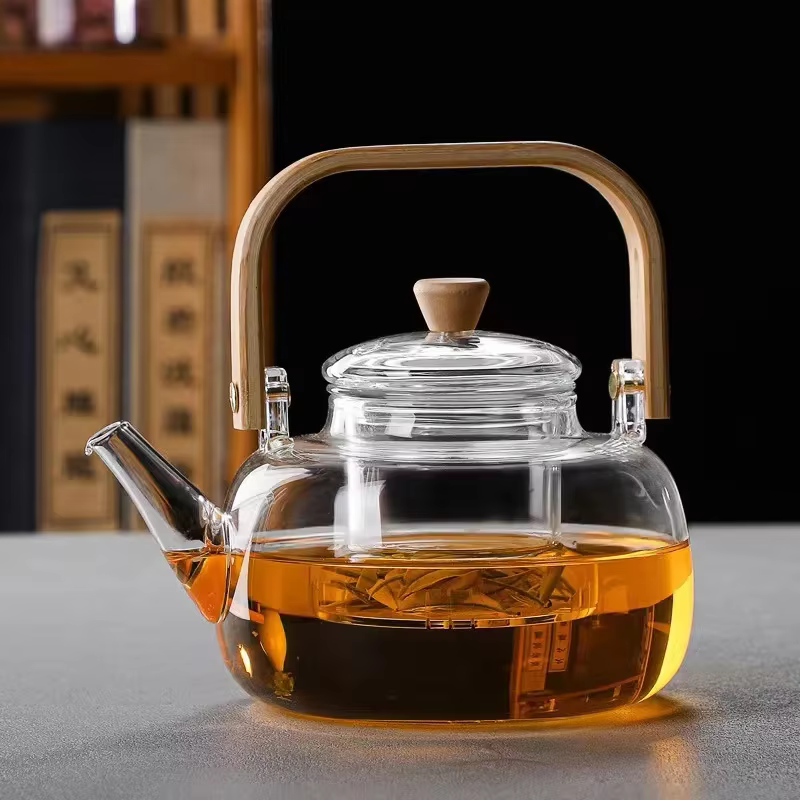 Théière Chauffante et Chauffante, Service à Thé Ménager, Bouilloire en Verre