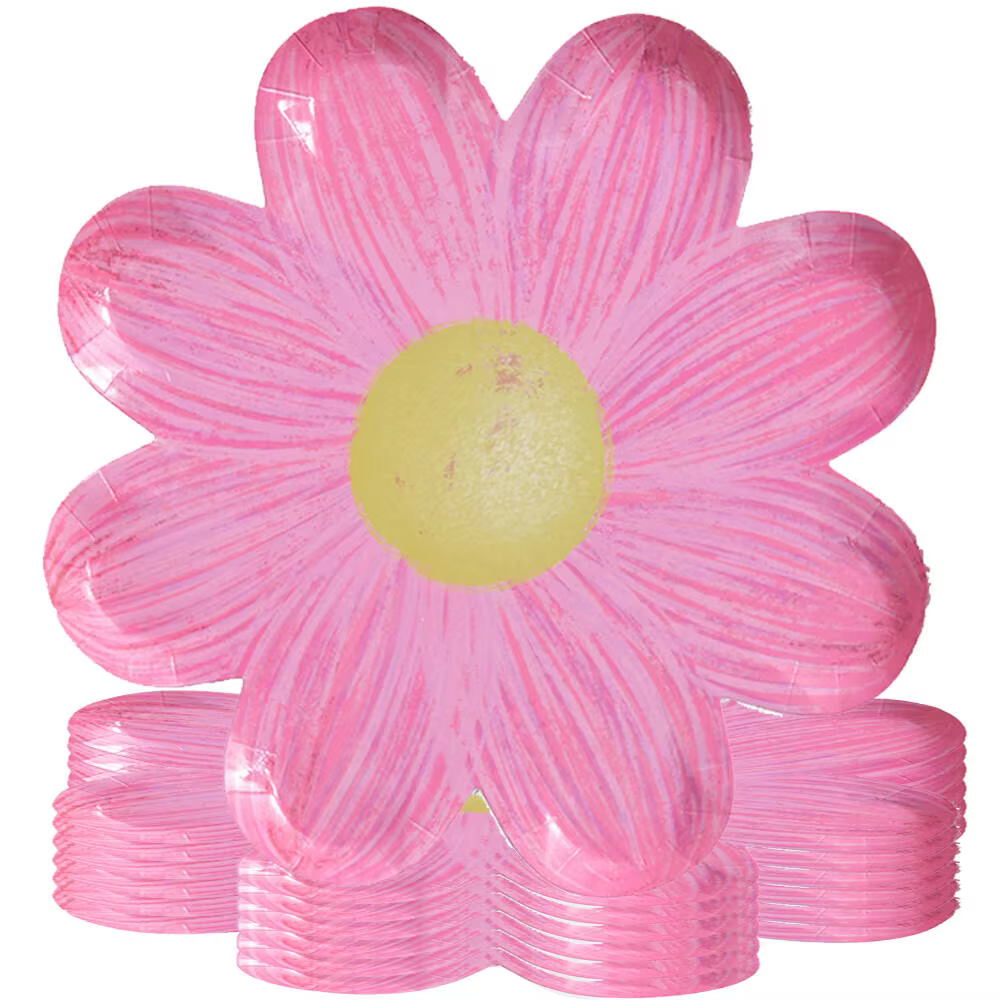 Assiettes jetables en papier fleur de marguerite