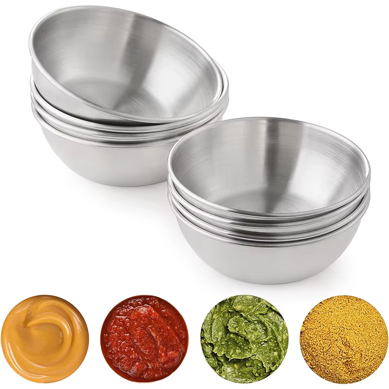Plat à tremper plats à Sauce en acier inoxydable Mini soucoupes individuelles bol