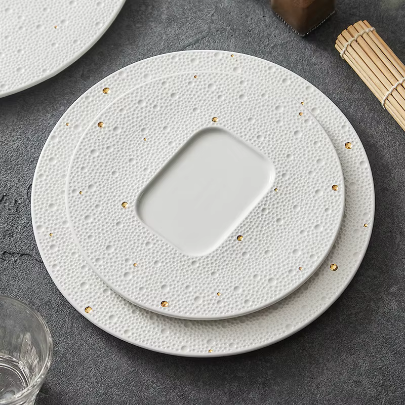 Assiette ronde créative en céramique de Style nordique