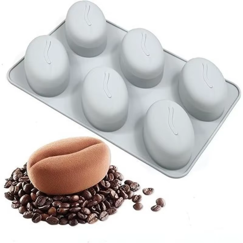 Moule en silicone à 6 cavités en forme de grains de café