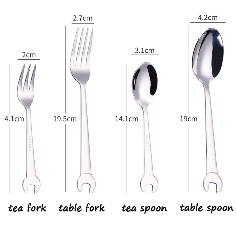 Fourchette à thé en acier inoxydable argenté