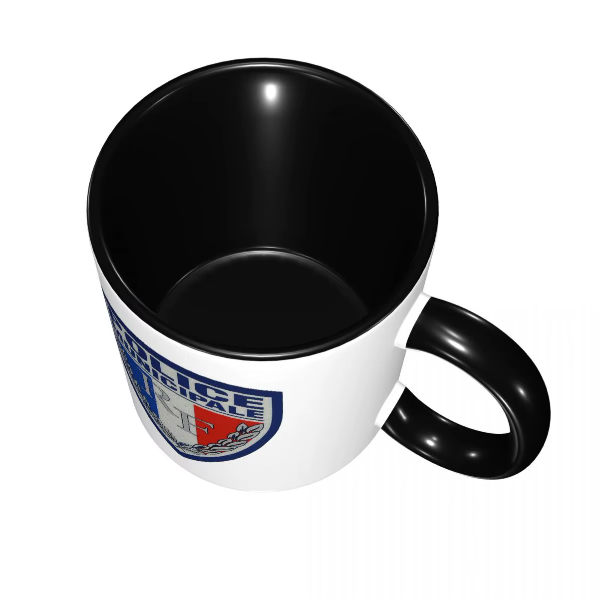 Tasse à café en céramique amusante avec insignes de la police municipale française