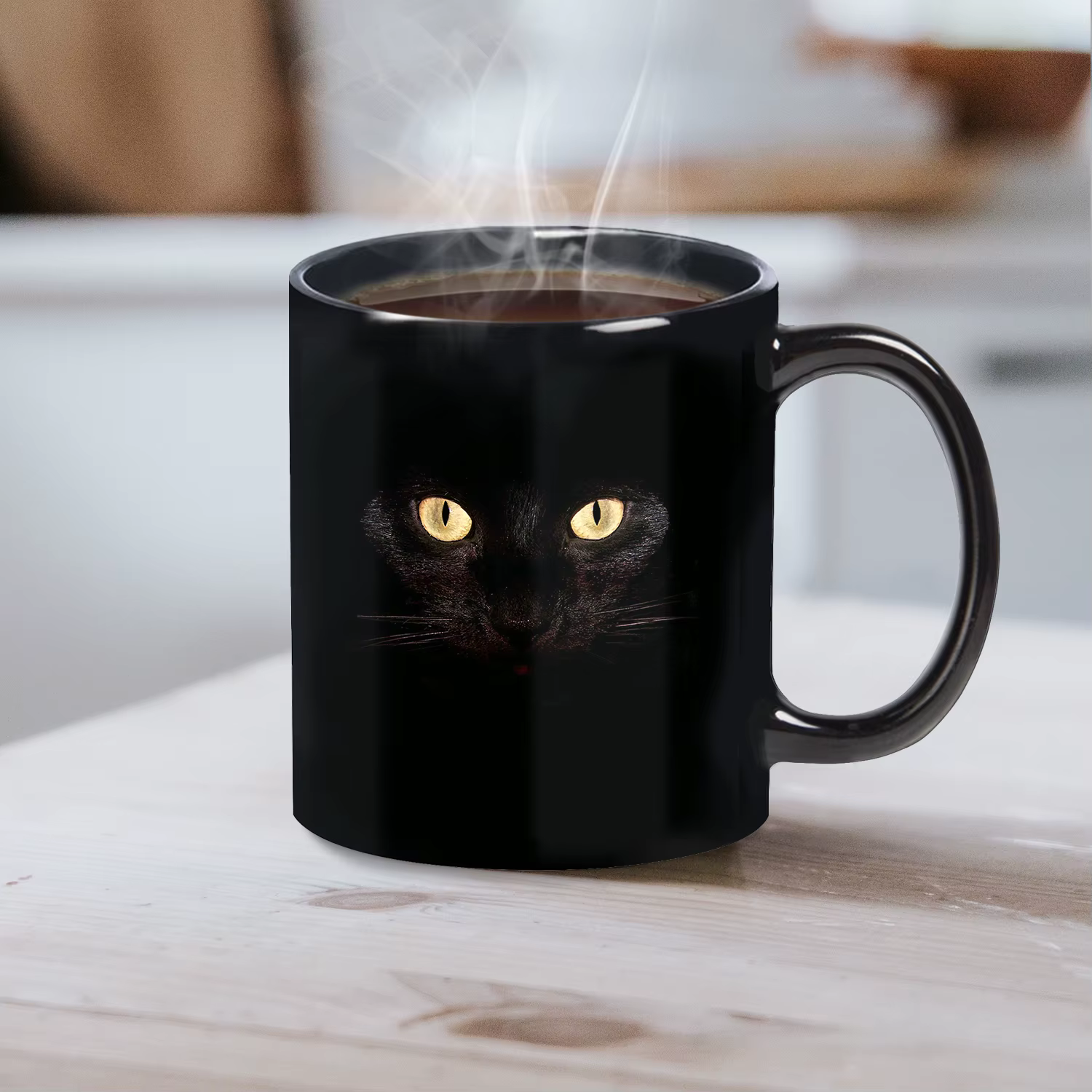 1 pièce, tasse à café chat noir 11 oz - Design ludique - Cadeau d'échauffement pour les amoureux des chats