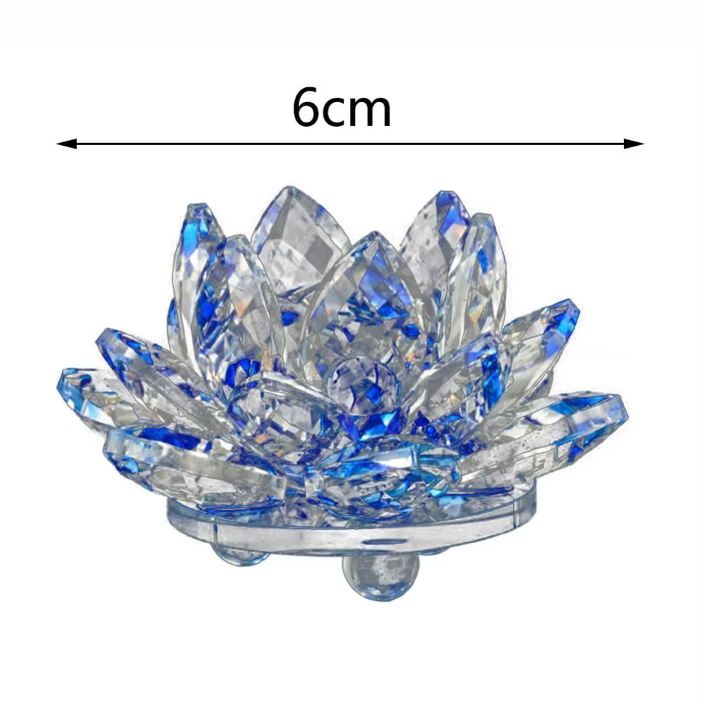 Feng shui Quartz cristal fleur de Lotus artisanat verre presse-papier ornements Figurines maison fête de mariage décor cadeaux Souvenir