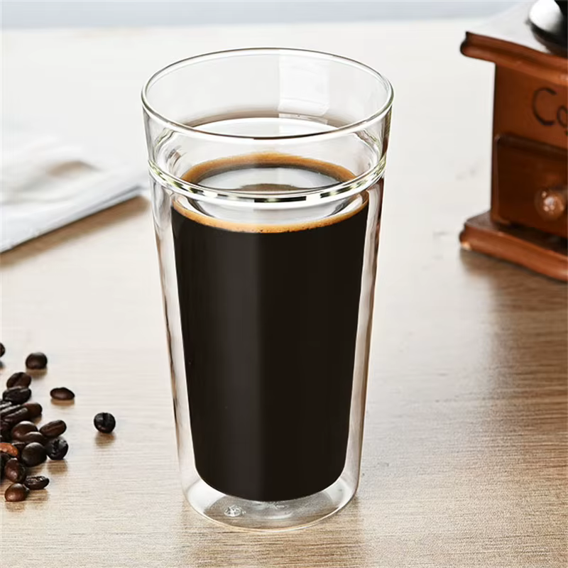 Tasse à café en verre à double paroi résistante à la chaleur