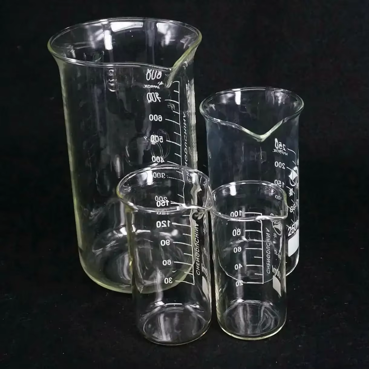 Bécher en verre Borosilicate de 50/100/150/250/400/500/600/800/1000ml