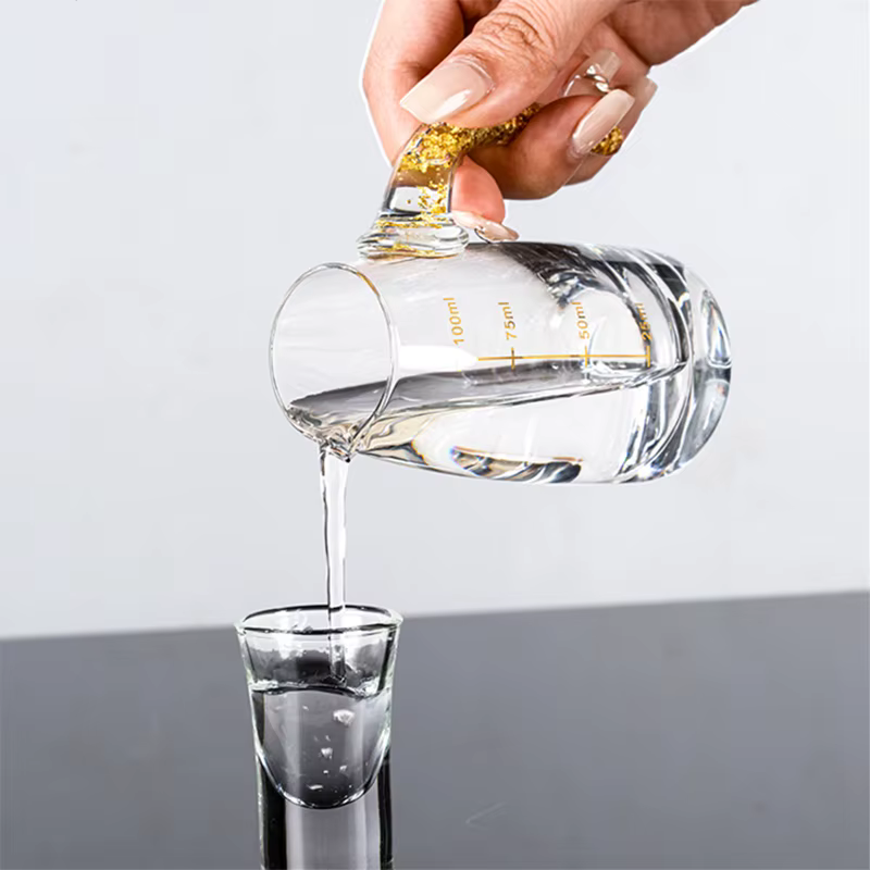 PIGE HOME 7 pièces verres à Shot en feuille d'or distributeur de verre à vin blanc cristal Baijiu Maotai petit