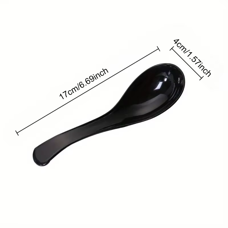 6 cuillères noires, adaptées aux soupes