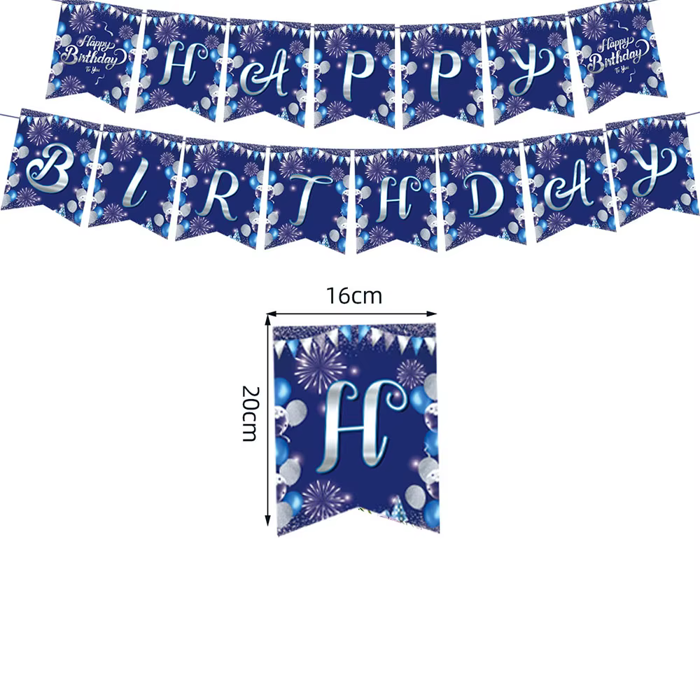 Vaisselle de fête d'anniversaire bleue