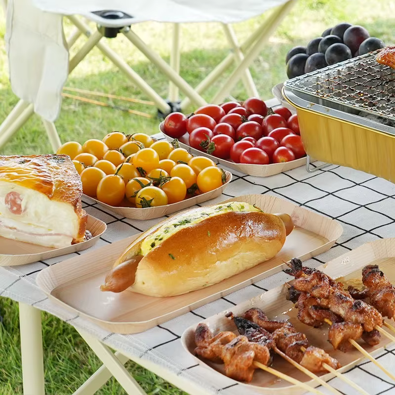 Bols en papier jetables en Grain de bois
