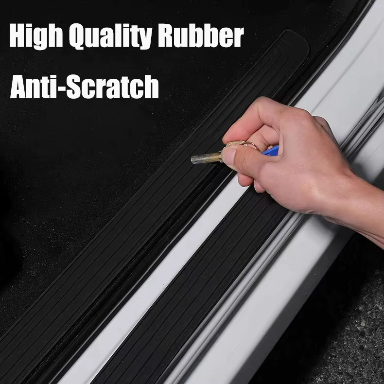 4 autocollants de protection de seuil de porte de voiture en caoutchouc durable, anti-rayures, pour protection de seuil de porte
