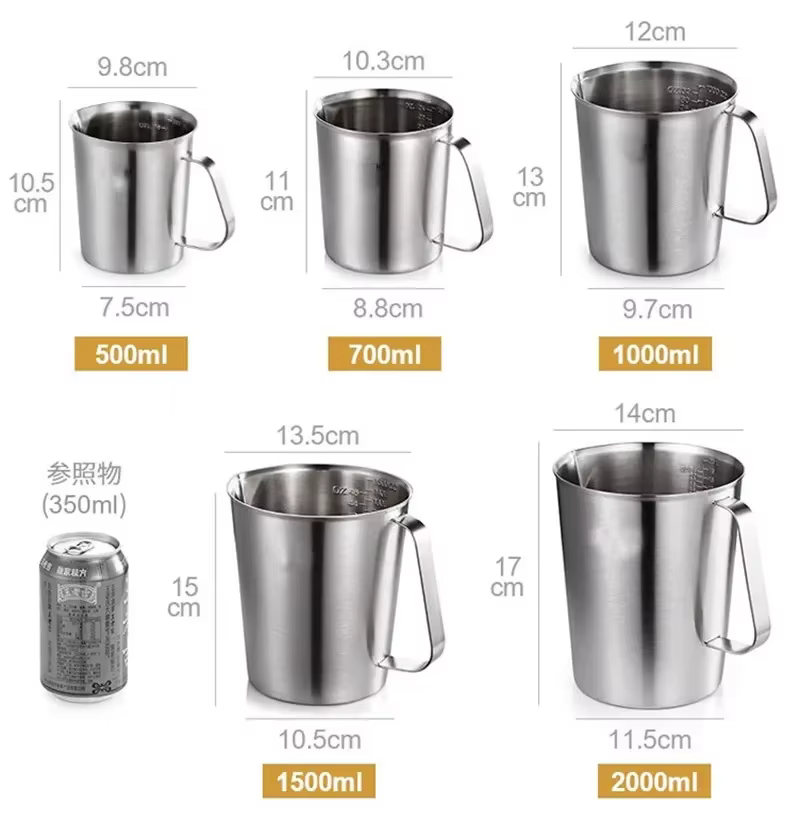 Tasse à mesurer en acier inoxydable 304
