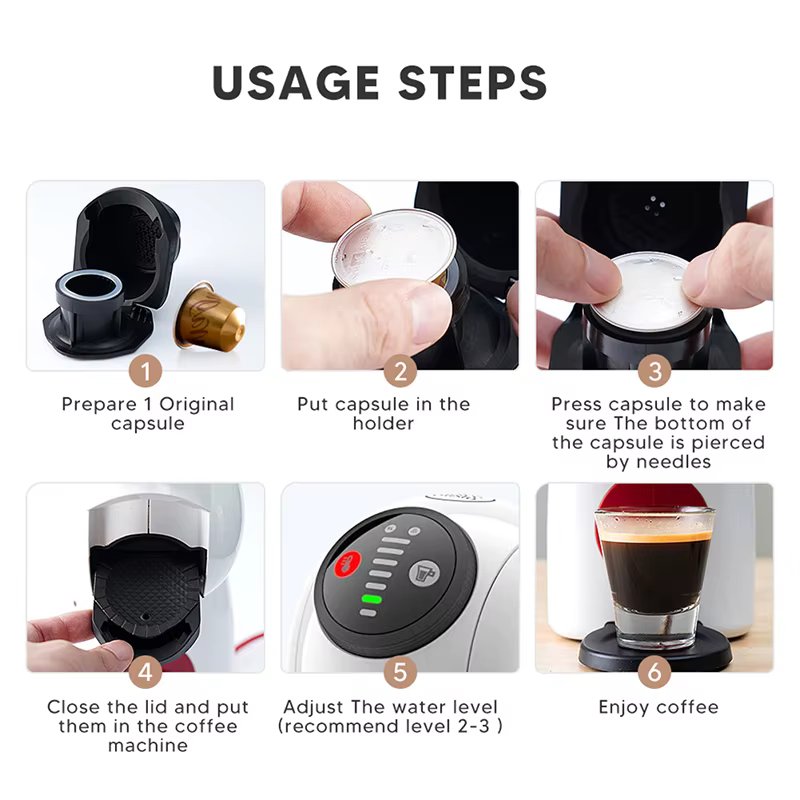 Adaptateur de capsule de café réutilisable pour Dolce Gusto Genio S