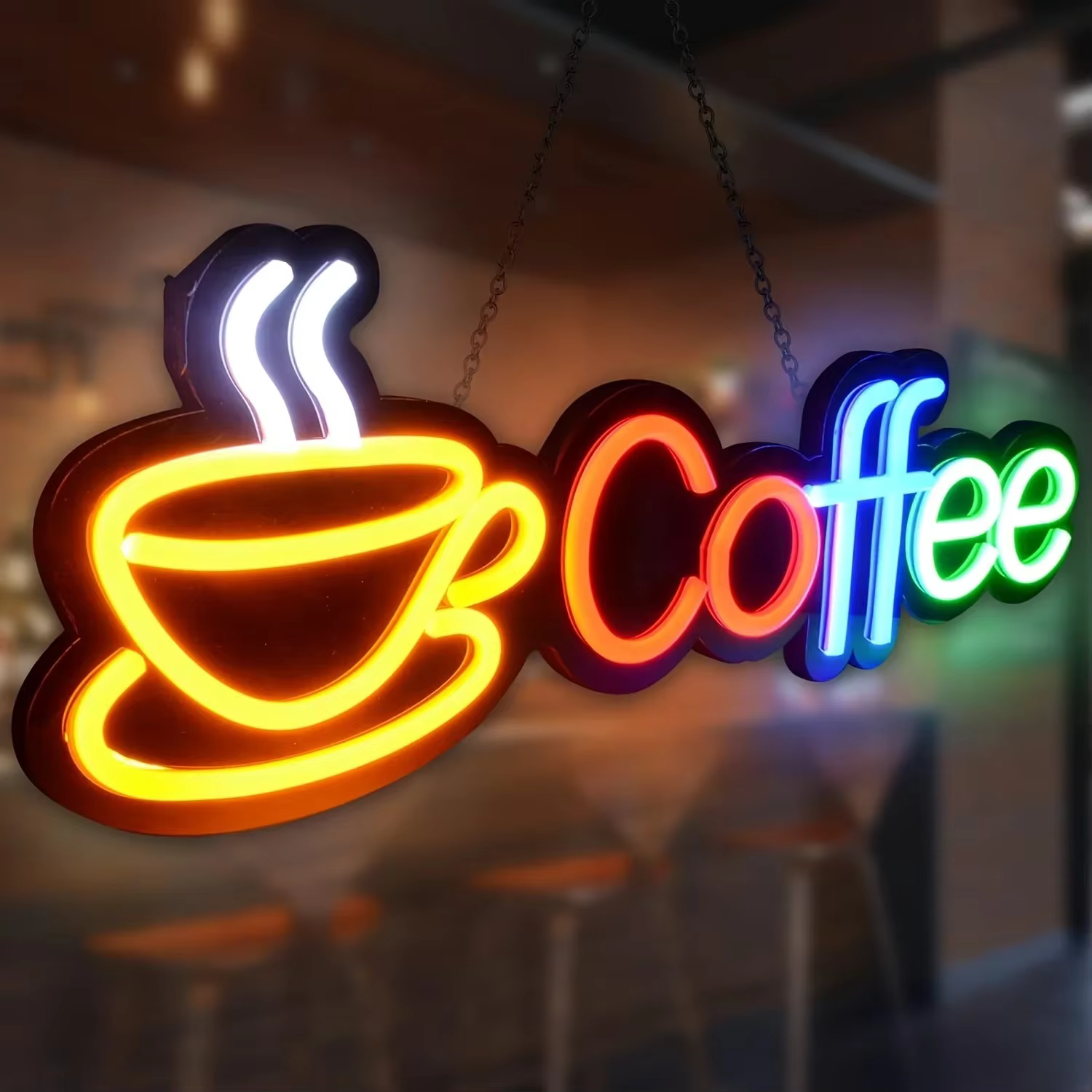 Enseigne au néon de café