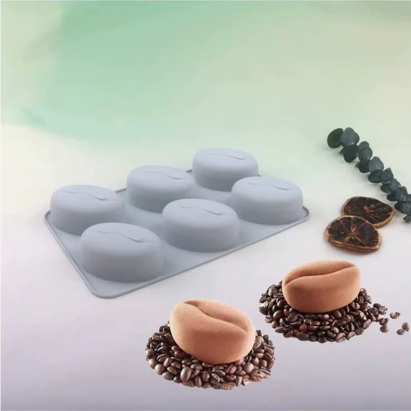 Moule en silicone à 6 cavités en forme de grains de café